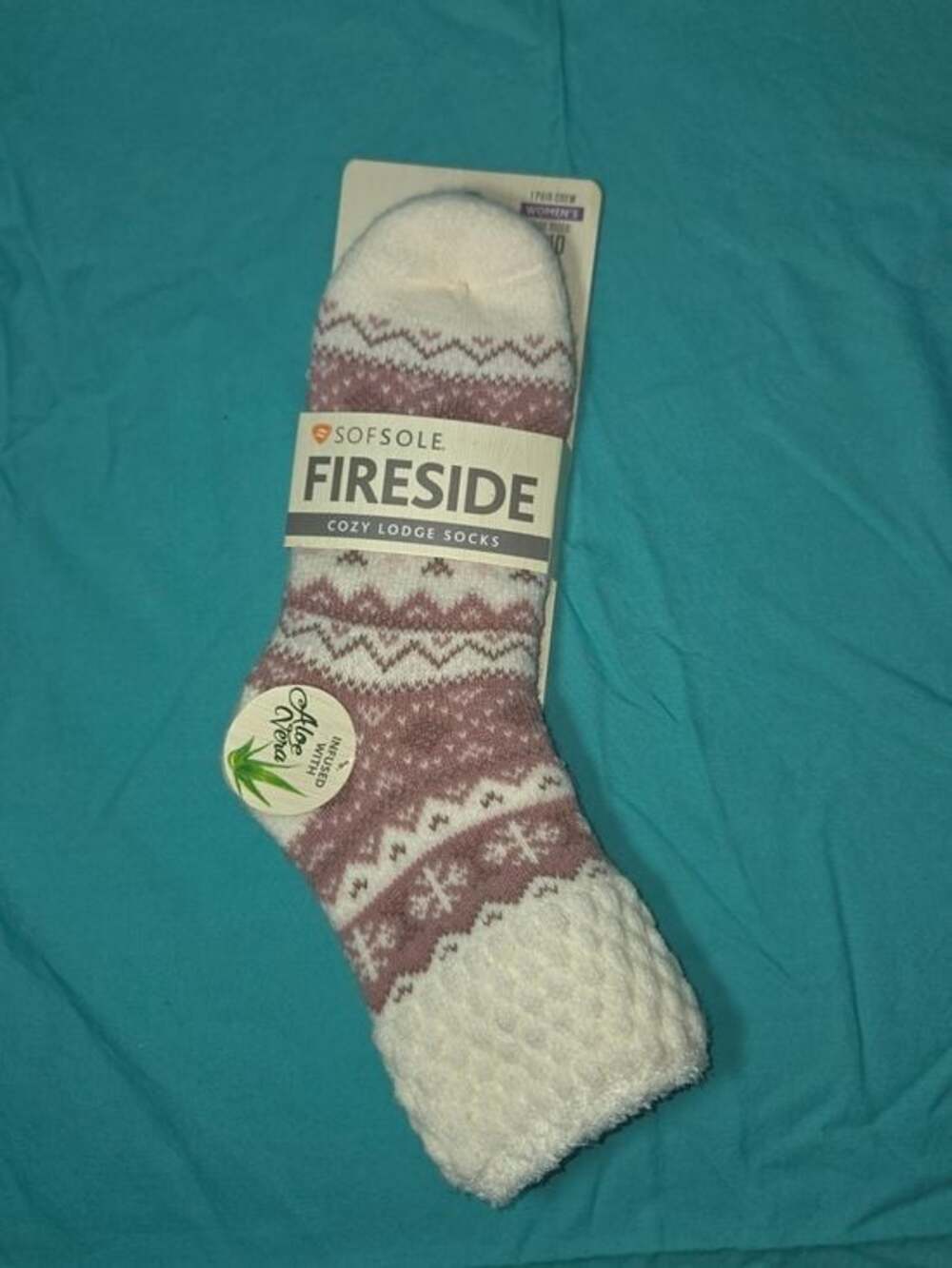 Women's Pink & White Fireside Cozy Lodge Socks